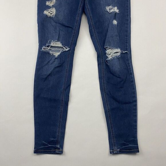 Old Navy Rockstar Super Skinny Jeggings Denim Blue Jeans Mid-Rise Stretch 4P - Picture 4 of 10